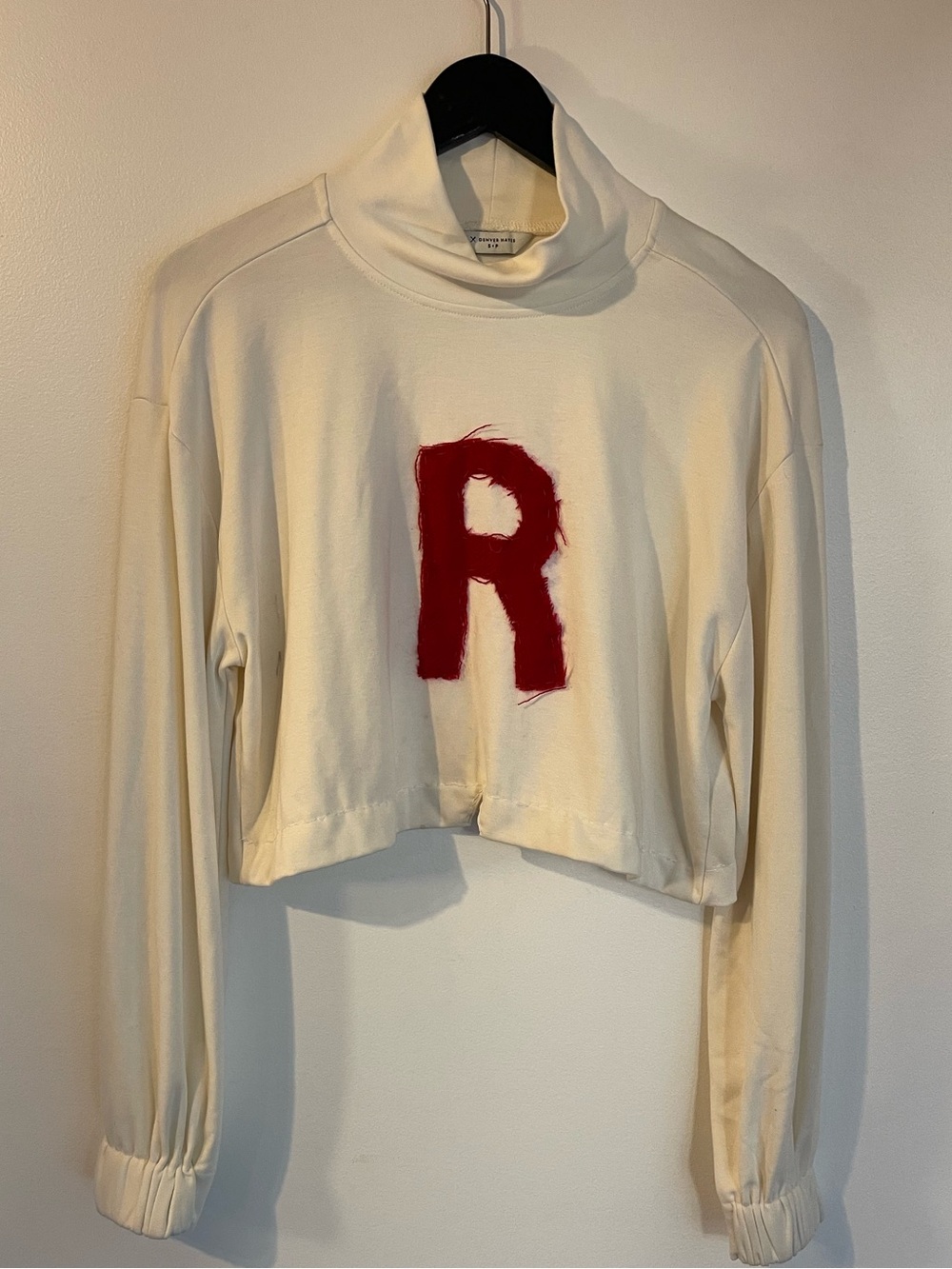 Pokemon Team Rocket Jessie James Cream Cropped Turtleneck Sweater Halloween S